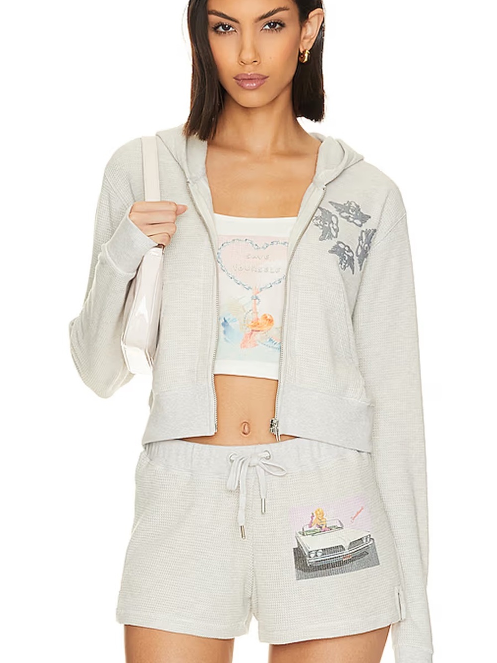 Boys Lie Fare Enough Thermal Zip Up Jacket Grey